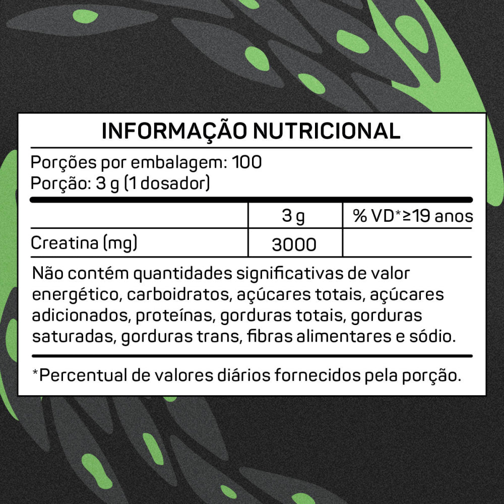 CREATINA 300G SUPLEMENTO ALIMENTAR EM PÓ	100% PURE BIOROOTS