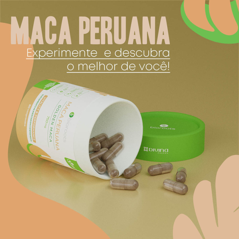 BIOROOTS MACA PERUANA VEGANA 750MG COM 60 COMPRIMIDOS