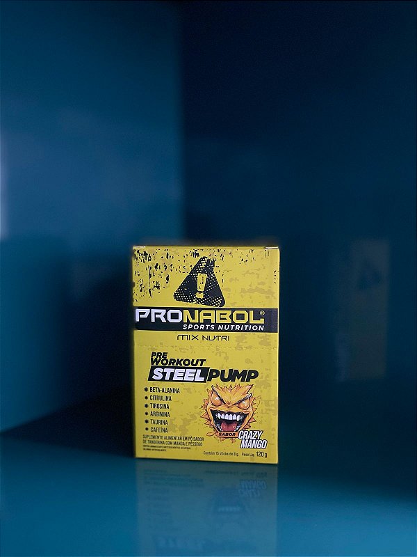 STEEL PUMP PREWORKOUT SABOR CRAZY MANGO STICK 15X8G PRONABOL