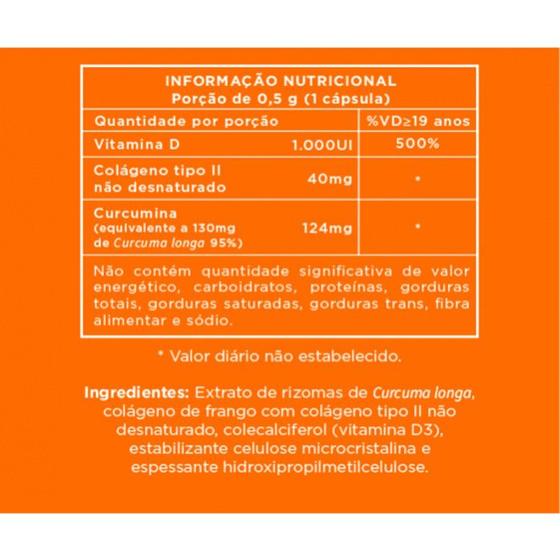 ARTROS PLUS COM 90 CÁP COLÁGENO NÃO HIDROLISADO + CÚRCUMA