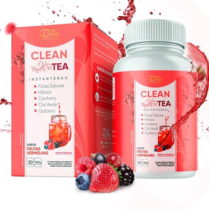 CLEAN TEA SABOR FRUTAS VERMELHAS 150G