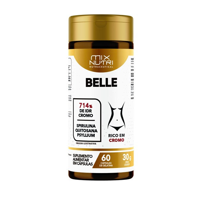 BELLE - 60 CAPS - SPIRULINA, QUITOSANA E PSYLLIUM