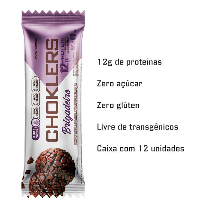 CHOKLERS BRIGADEIRO 40g DISPLAY 12UN WHEY PROTEIN