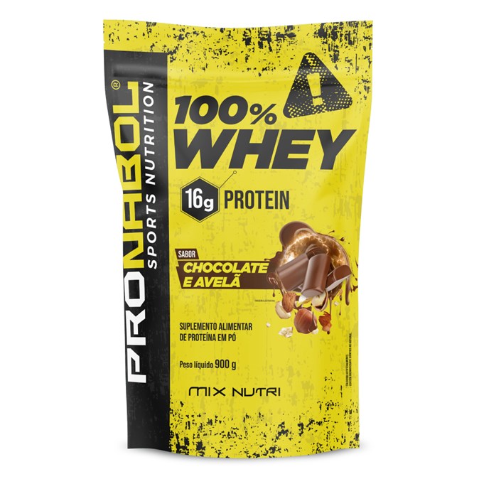 100% WHEY CHOCOLATE E AVELA 900g POUCH - PRONABOL
