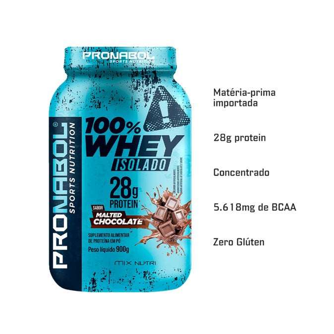 WHEY 100% ISOLADO MALTED CHOCOLAT 900G POTE - PRONABOL