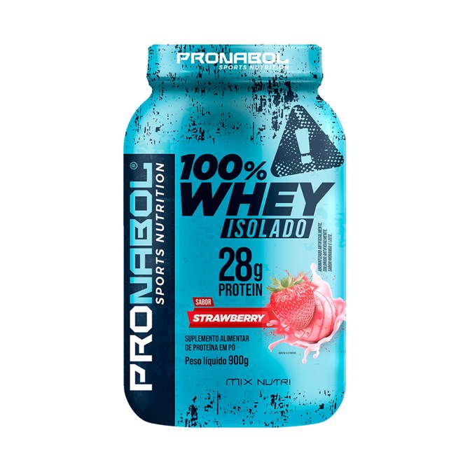 WHEY 100% ISOLADO STRAWBERRY 900G POTE - PRONABOL