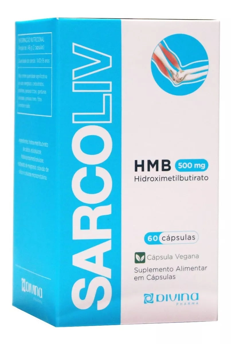 Suplemento Hmb 500mg Divina Pharma Sarcoliv 60 Cápsulas