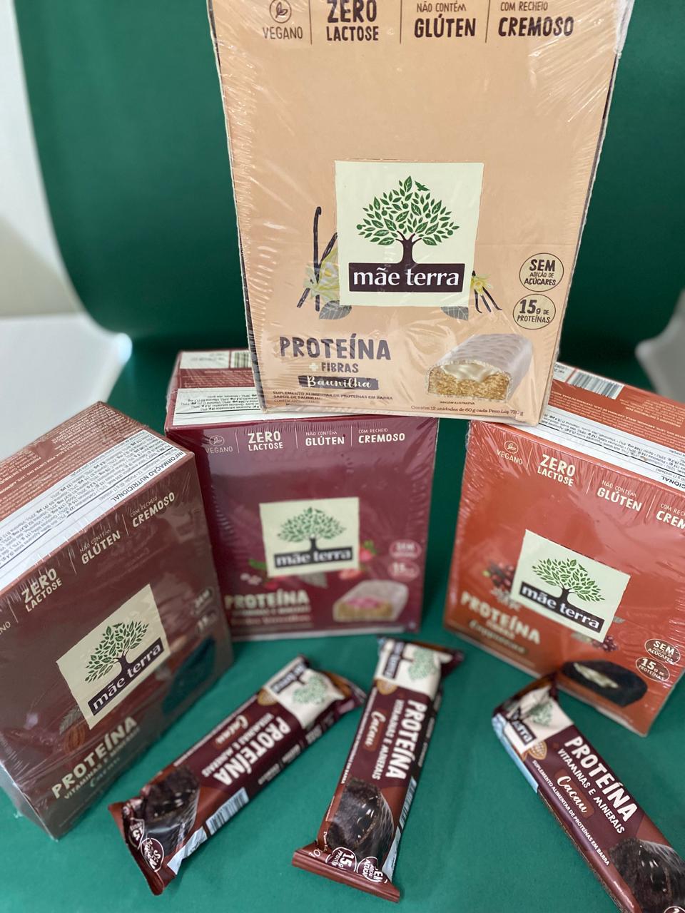 Barra Proteica Vitamina 12un X 60g Vegano Mãe Terra Mixnutri Cacau
