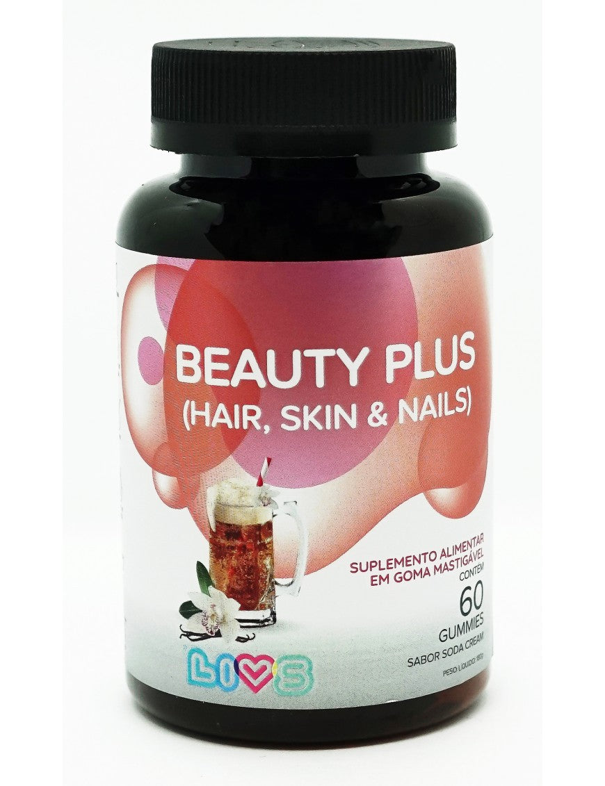Beauty Plus Gummy Hair Vitamina Cabelo Unha Pele 60 Gomas Pectina