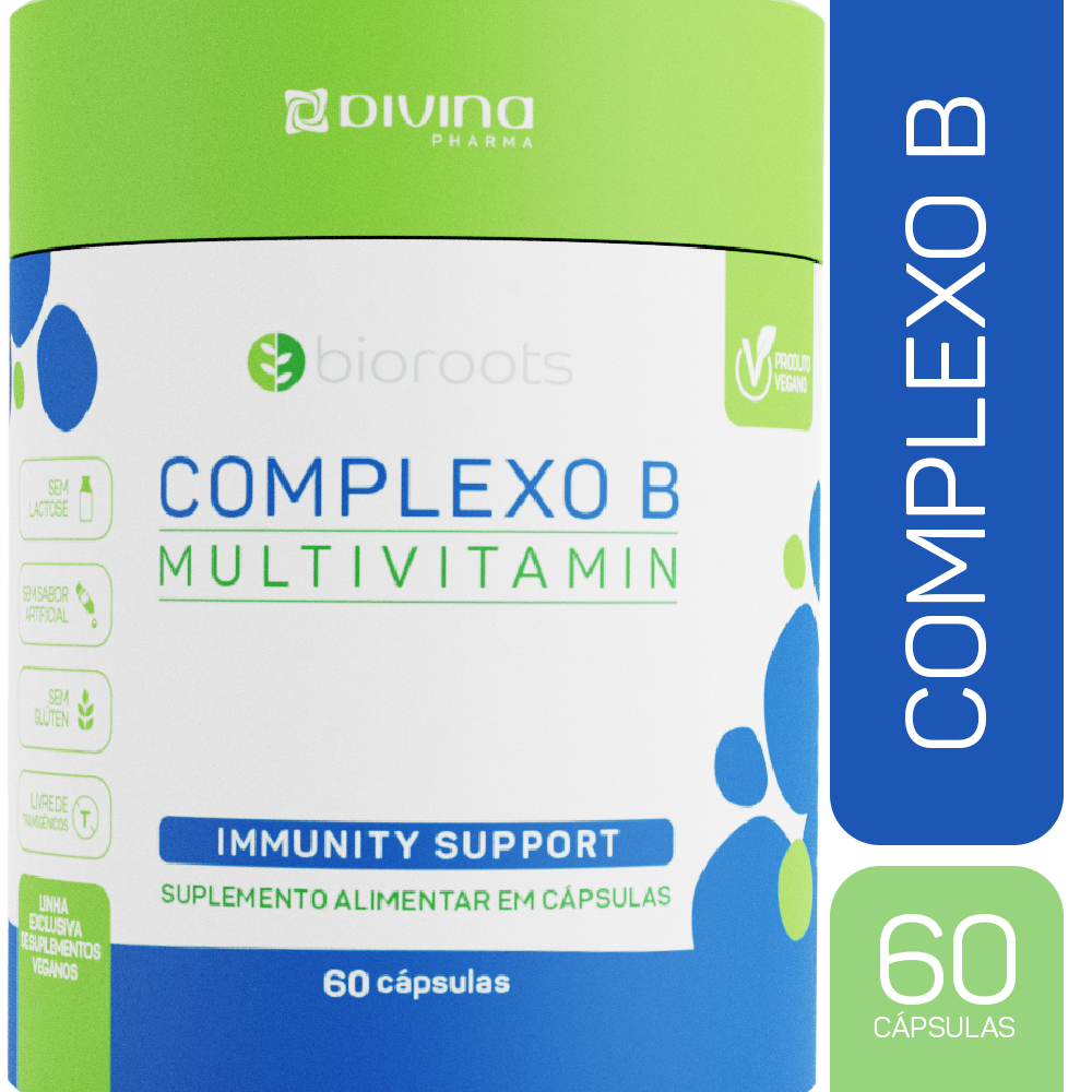 BIOROOTS COMPLEXO B COM 60 CAPSULAS