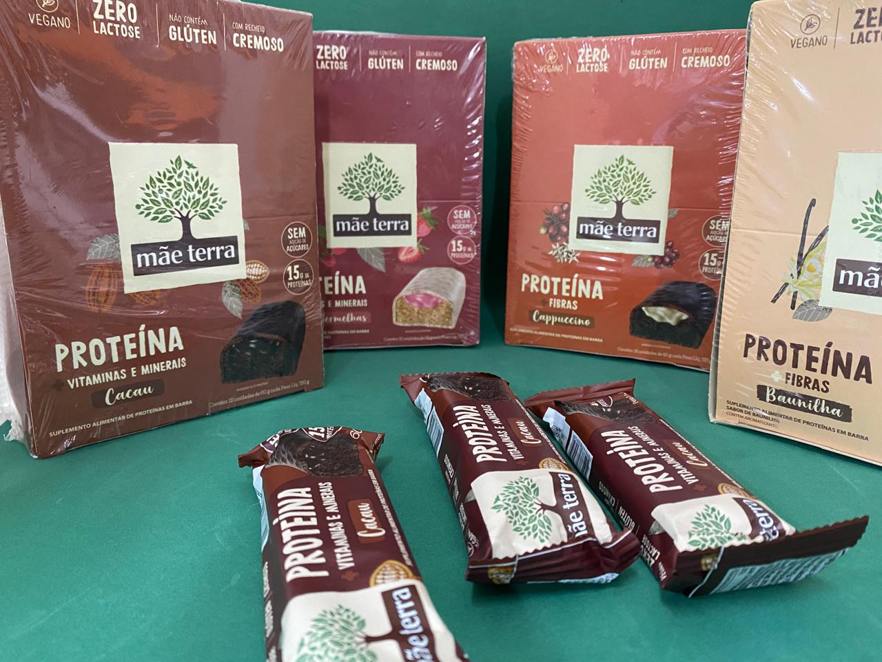 Barra Proteica Vitamina 12un X 60g Vegano Mãe Terra Mixnutri Cacau