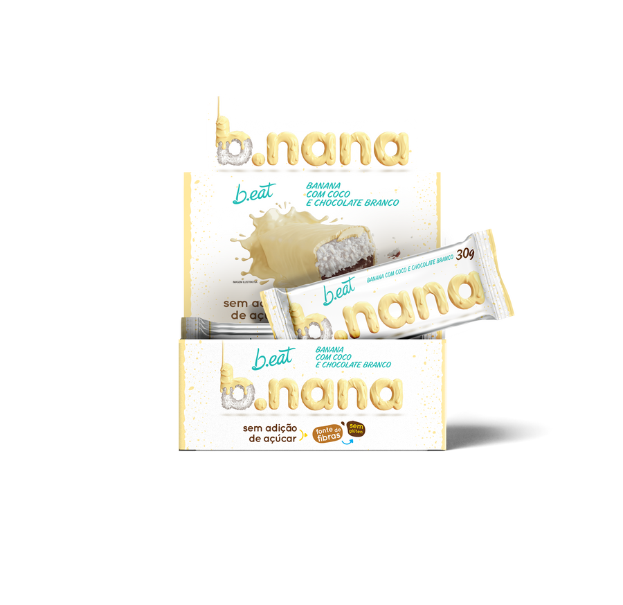 B.NANA COCO E CHOCOLATE BRANCO DISPLAY COM 12x30g SEM AÇÚCAR