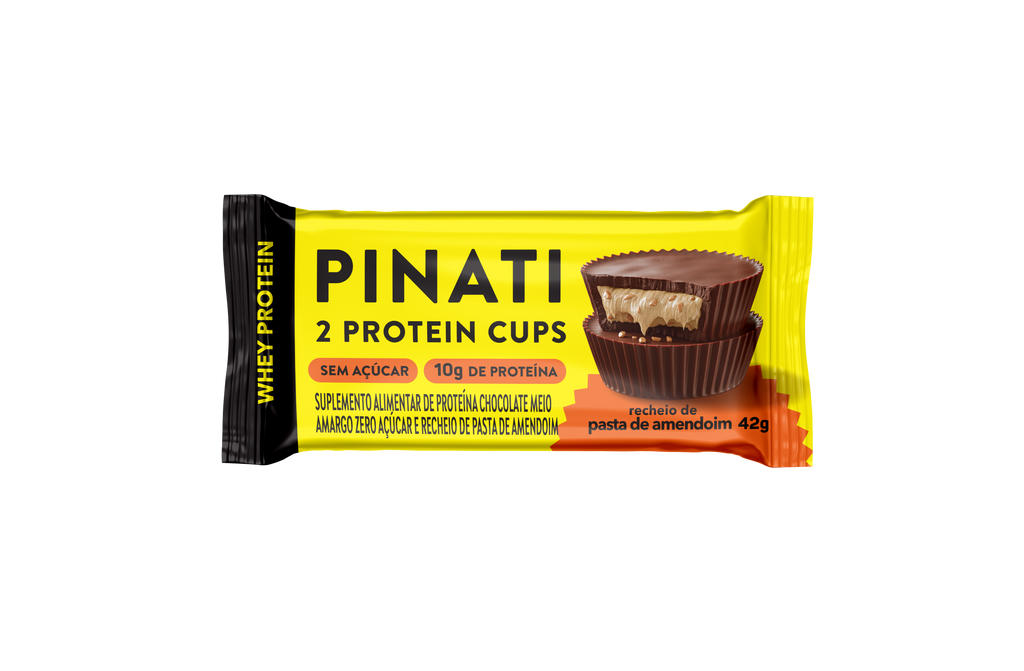 PINATI PROTEIN CUPS PASTA DE AMENDOIM DISPLAY 10U SEM AÇÚCAR