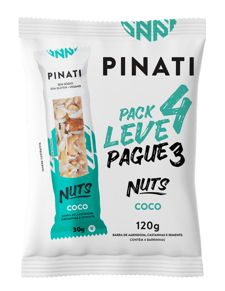 BARRA DE AMENDOIN, CASTANHA VEGANA PINATI NUTS COCO 30g