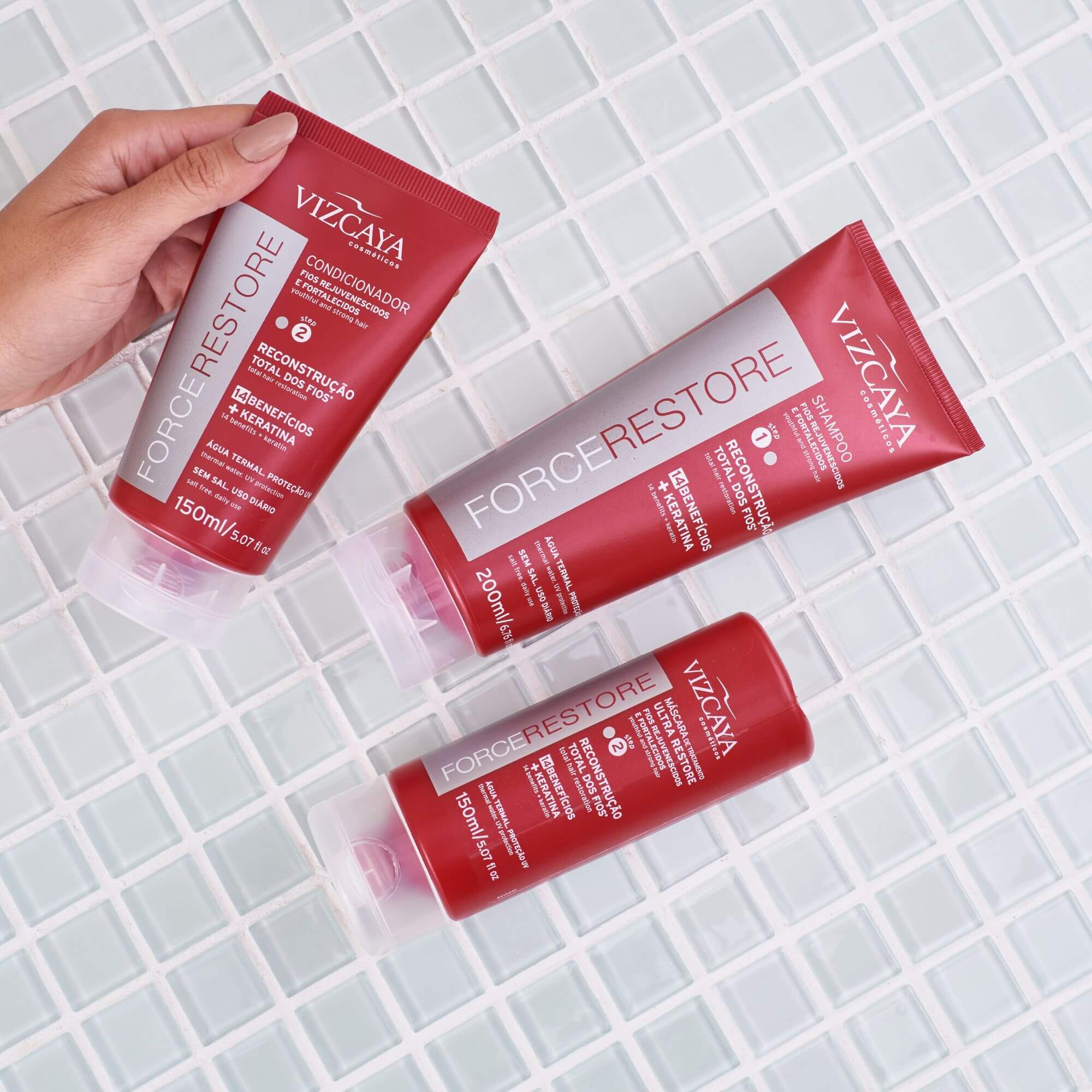 Kit Shampoo + Condicionador + Máscara Force Restore Viscaya